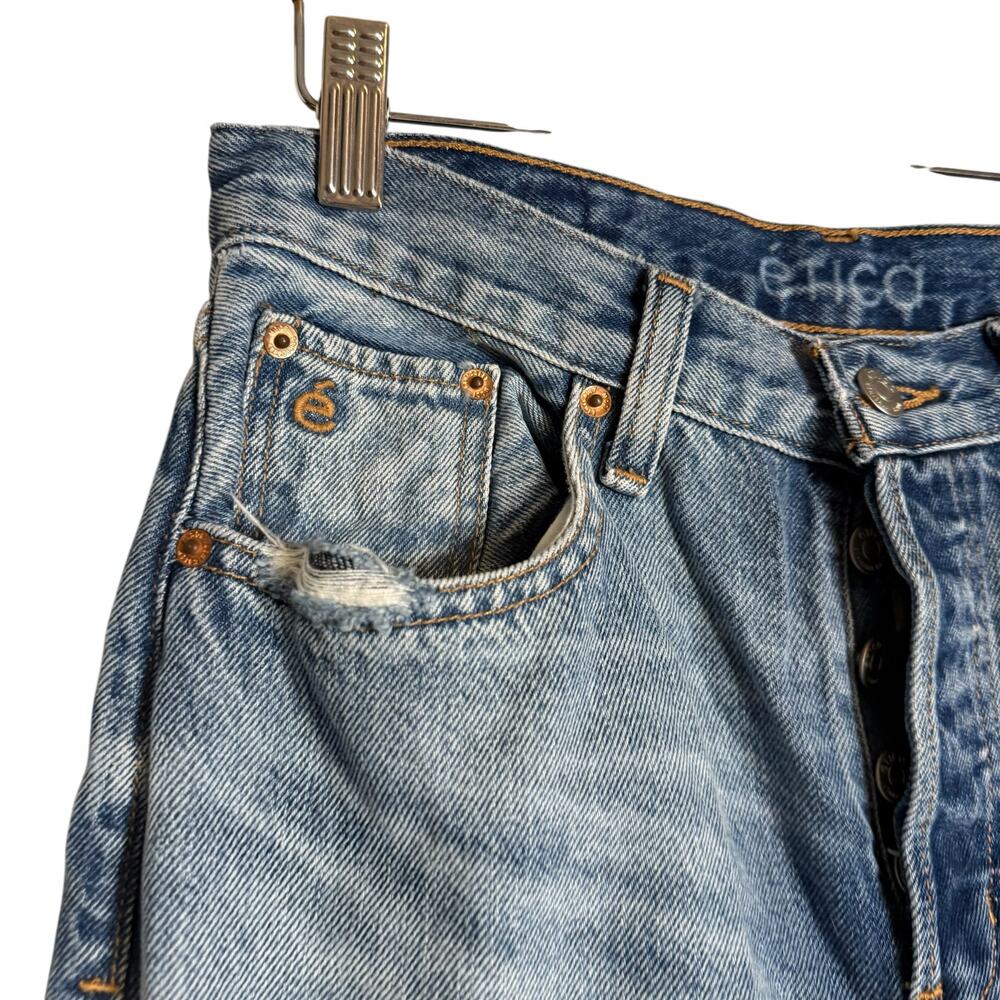Etica Tyler Vintage Straight Leg 90s High Rise Light Blue Denim Jeans Size 25 - Picture 6 of 12